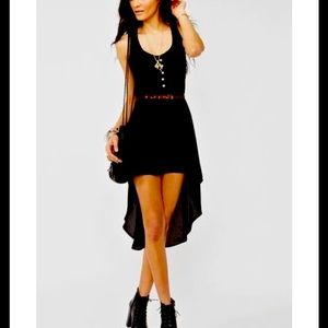 Finn & Clover black high low dress large